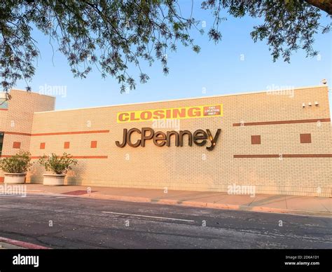 Closing sign at facade building of J.C. Penney retail store in shopping ...