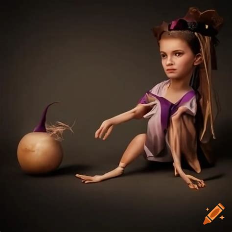 Alice holding a giant onion on Craiyon