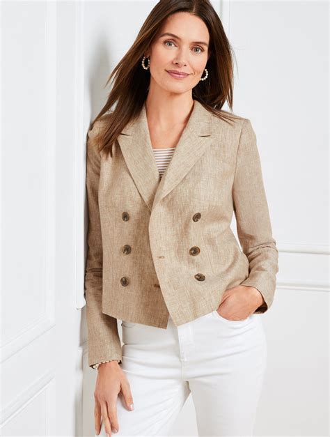 Cropped Linen Jacket Talbots in 2024 | Linen jackets women, Linen ...
