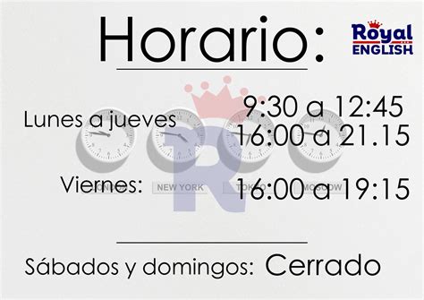 Nuevo horario. - Royal English Academia de Inglés en Valdemoro