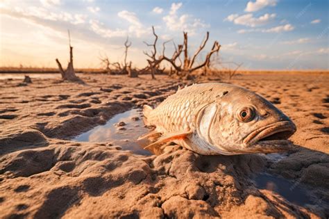 Premium AI Image | In an African desert the remains of fish scattered ...