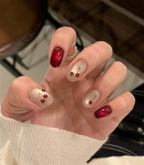 3d Cherry Cat Eye Nails /custom Press on Nails/ Hand Made Press on ...