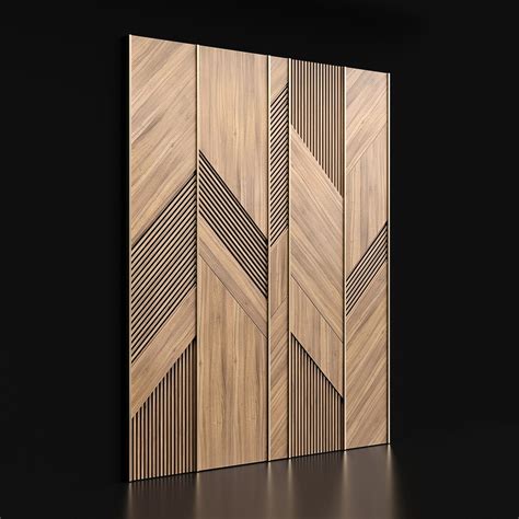 Abstract Wood Paneled Wall Design