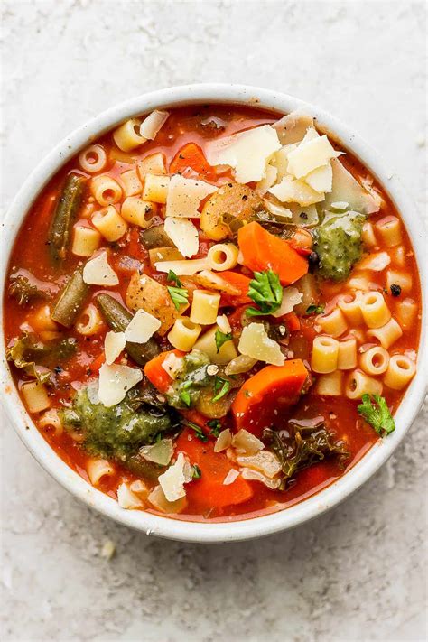 Ditalini Minestrone Soup (with pesto) - The Wooden Skillet