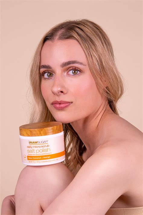 Exfoliating Daily Micro Scrub Salt Polish - Raw Coconut + Mango - Raw Sugar