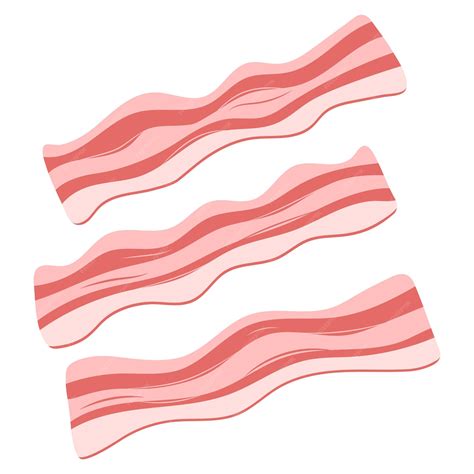 Premium Vector | Raw bacon cut into slices vector illustration