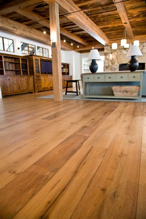 A mixed-width reclaimed White Oak floor milled for a private residence ...