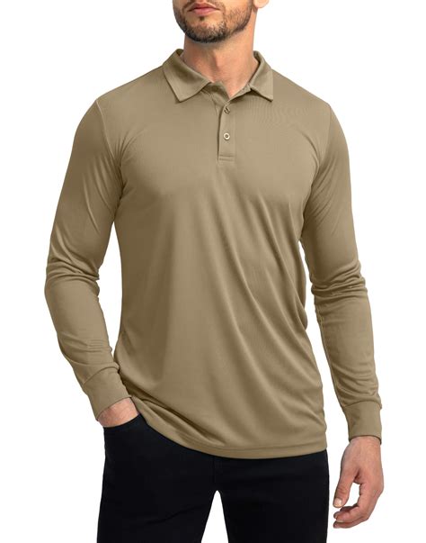 Men's Polo Shirt Long Sleeve Golf Shirts Lightweight UPF 50+ Sun ...