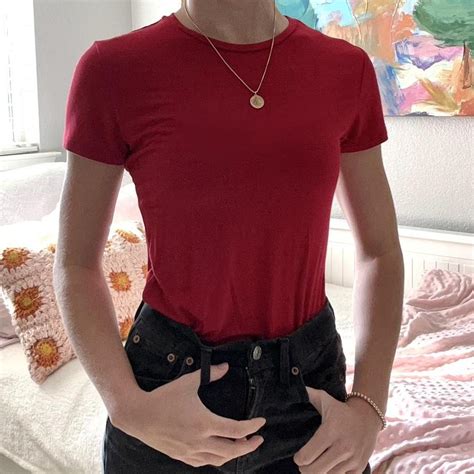 Plain red shirt from amazon (free shipping) Size... - Depop