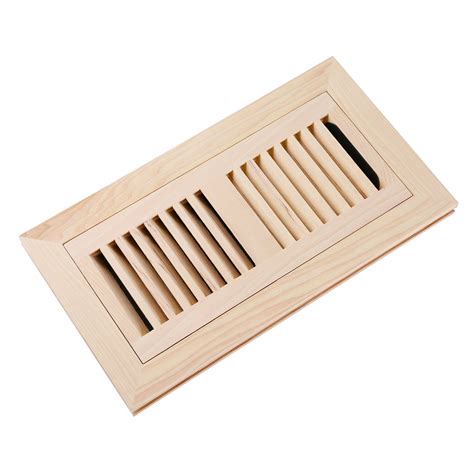 Homewell 4X10 inch Hickory Wood Flush Mount Floor Register with Sliding ...