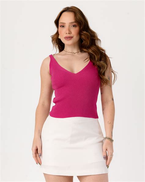 REGATA ALICE TRICOT - COR ROSA PINK | Atacado Tshirt | Use Criativa