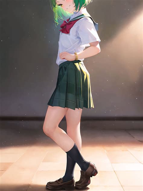 Anime school girl (AI art) by ilmeks on DeviantArt