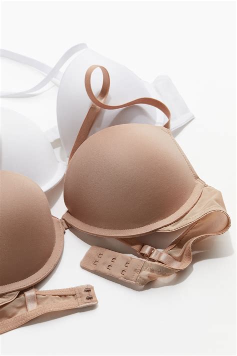 2-pack microfibre super push-up bras - White/Beige - Ladies | H&M GB