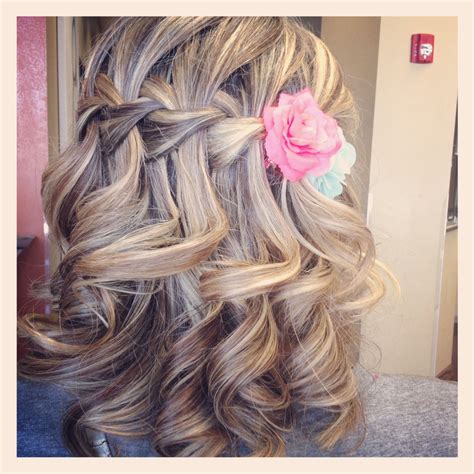 Pin by Brooke Gursky on Hair | Waterfall braid, Hair styles, Flower ...