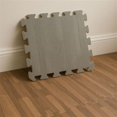 Large Foam Floor Wood Grass Effect Interlocking Play Home Workout Soft ...