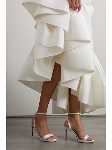 CHRISTIAN LOUBOUTIN Loubi Queen 100 satin sandals | NET-A-PORTER