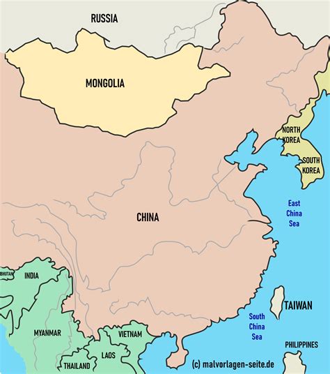 Landkarte China - Taiwan | Jetzt kostenlos herunterladen