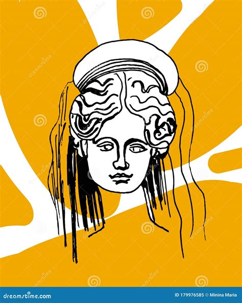 Demeter Vector Marble Head. Work of Art of Ancient Greece Era Stock ...