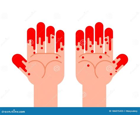 Hands Stained with Blood Isolated. Blood on Fingers Stock Vector ...