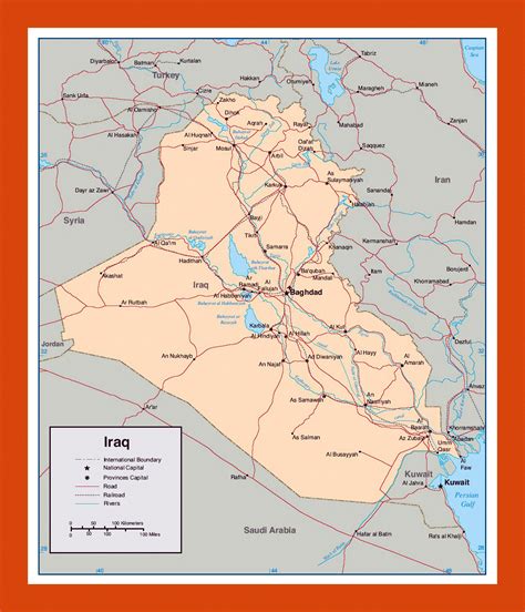 Political map of Iraq | Maps of Iraq | Maps of Asia | GIF map | Maps of the World in GIF format ...