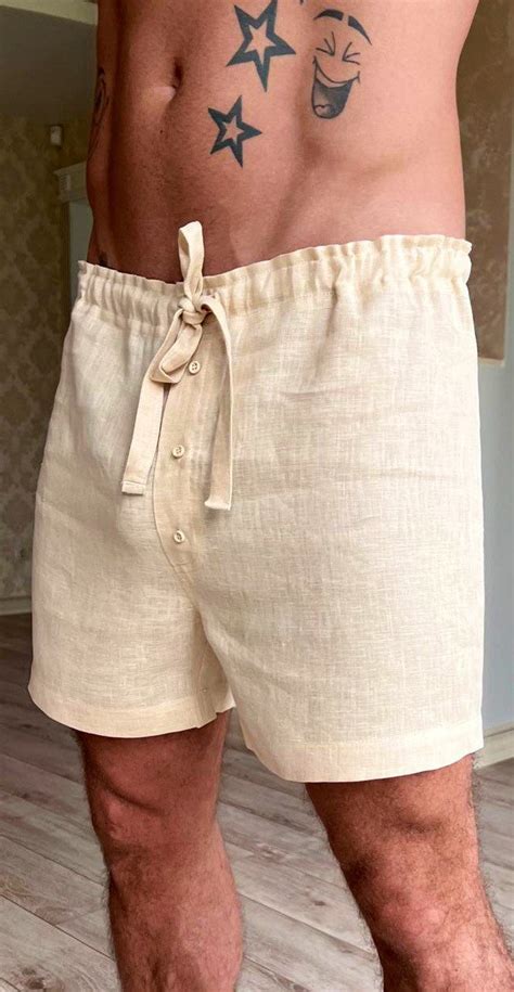 Natural Linen Boxers Shorts, Latex Free Men Linen Briefs With Linen ...