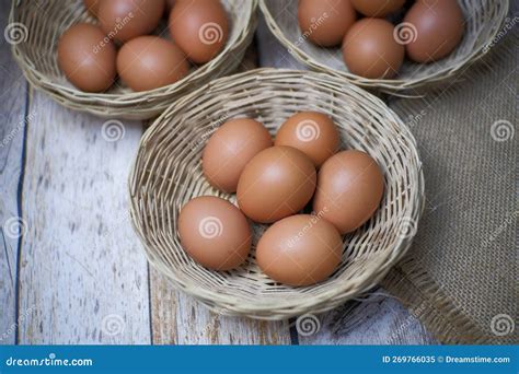 Eggs in Three Wicker Baskets. Stock Image - Image of homemade, ellipse ...
