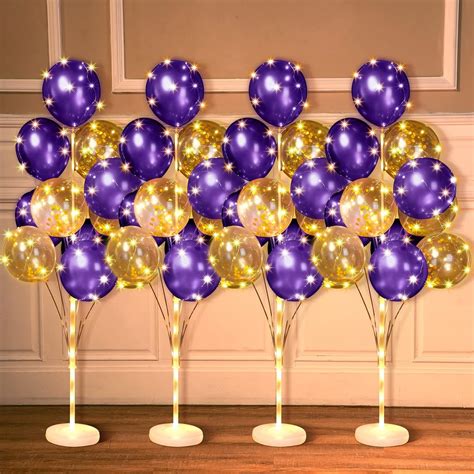 Amazon.com: Wettarn 4 Set Balloon Column Kit for Floor with LED Light ...
