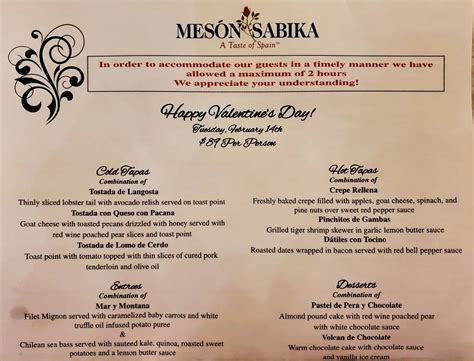 Mesón Sabika Menu - Updated October 2025