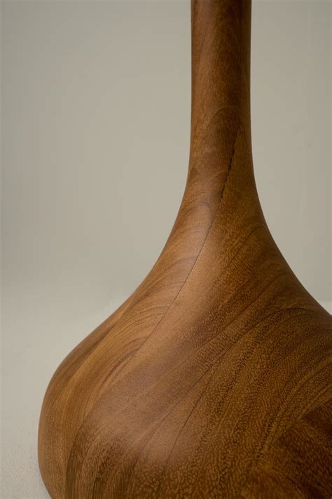 Organic Modern Floor Lamp Natural Wood Handmade Fluted Shade For Sale ...