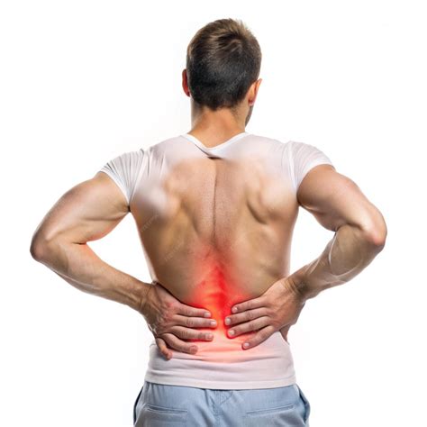 A man with a back pain has the back pain visible on his back | Premium AI-generated image