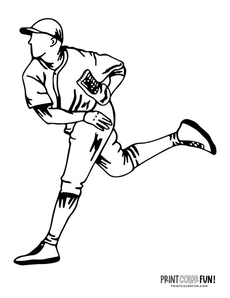 14 baseball player coloring pages: Free sports printables - Print Color ...