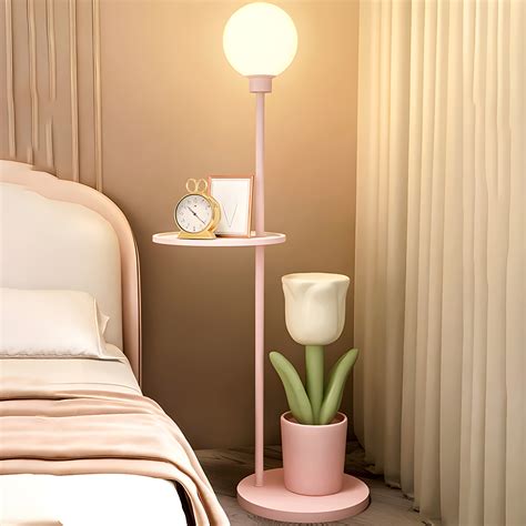 Vintage Tulip Floor Lamp | Lamp With Table Attached | Ping Lighting