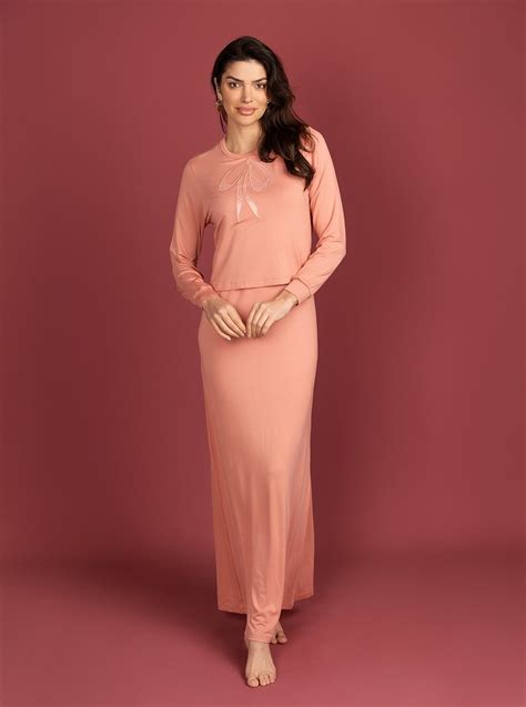 Bow Emblom Nursing Nightgown - Pink - MOOD + ELLWI