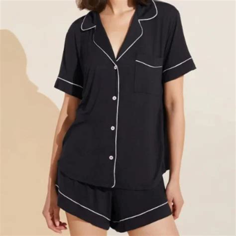 Eberjey Women's Black and White Pajamas | Depop