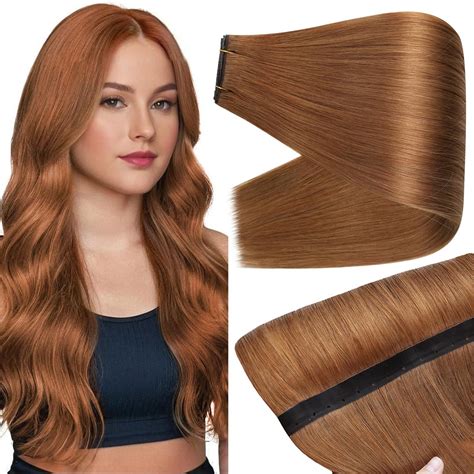 Amazon.com : Full Shine Butterfly Weft Hair Extensions Color Copper ...