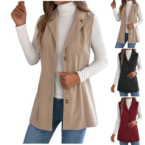 Vest for Women 2025 Casual Solid Color Sleeveless Cardigan V-Neck ...