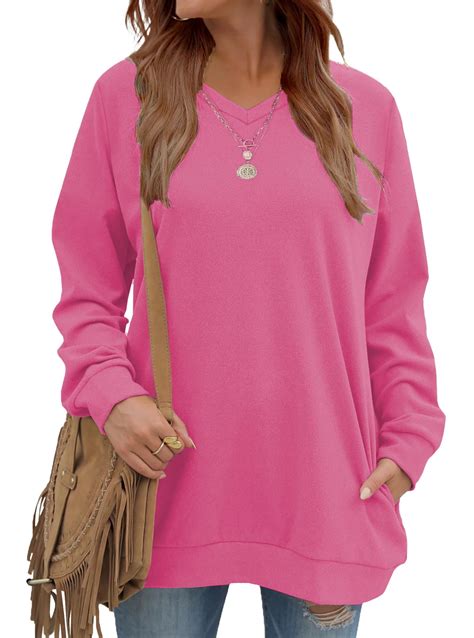 Fantaslook V Neck Sweatshirts for Women Casual Long Sleeve Tops ...