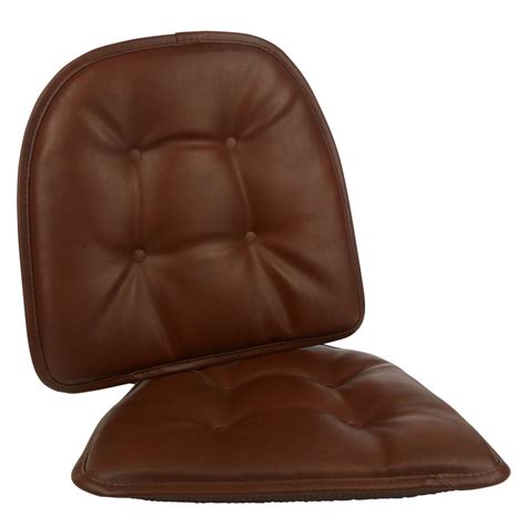 The Gripper Faux Leather Tufted Chair Cushions, 15 x 16, Set of 2 ...