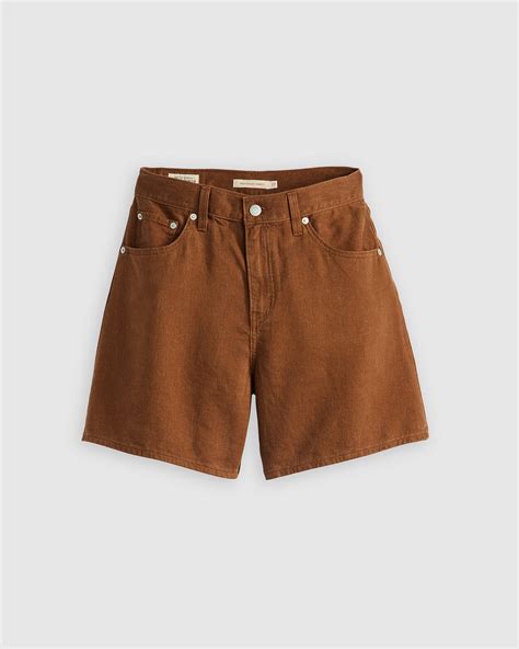 High Rise Baggy Linen Blend Lightweight Women's Shorts - Brown | Levi's® CA