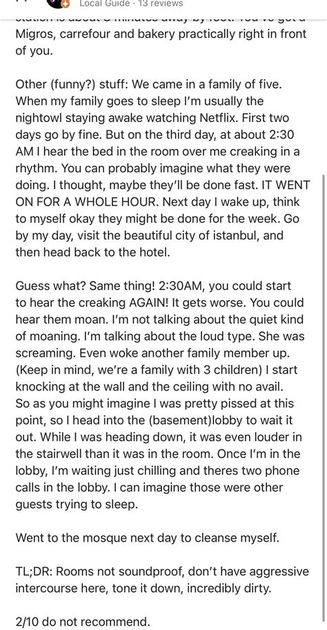Don’t have sex in non-soundproof hotels. : r/googleReviews