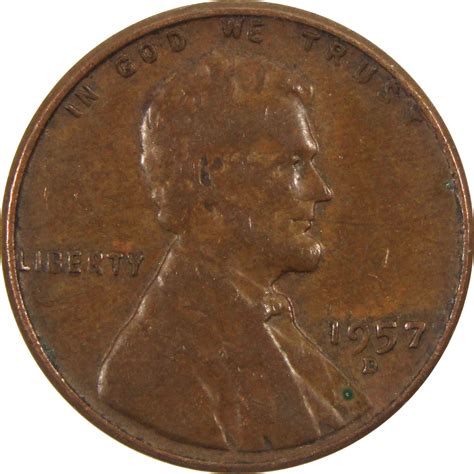 1957 D Lincoln Wheat Cent Circulated Penny 1c Coin Collectible