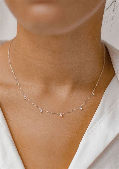 Simple Silver Necklace, Everyday Necklace Silver, Dainty Jewelry Silver ...