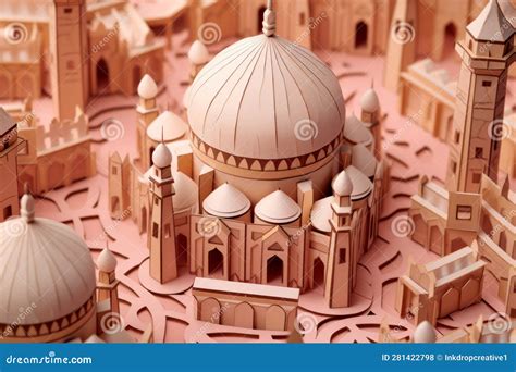 A Traditional Islamic Religious Mosque Building Made from Paper Cutout ...