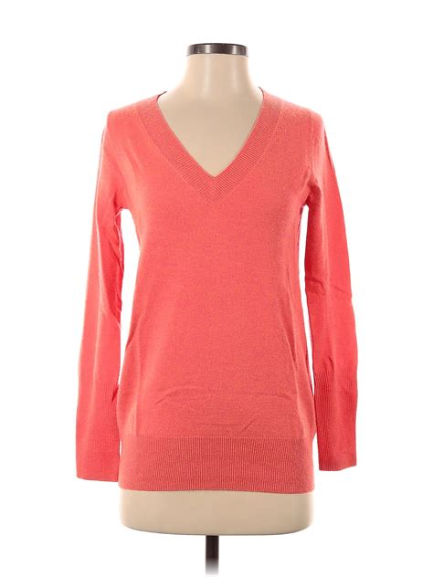 J.Crew Collection 100% Cashmere Orange Cashmere Pullover Sweater Size S ...