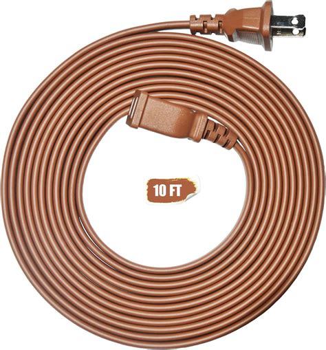 Amazon.com: Jplenty Brown Extension Cord 10FT Flat Extension Cord for ...