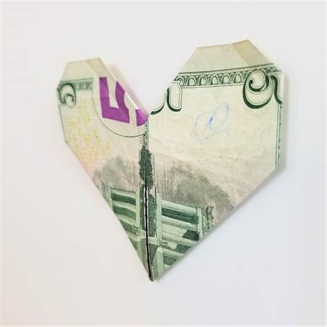 Fast Dollar Bill Origami Heart - FaVe Mom