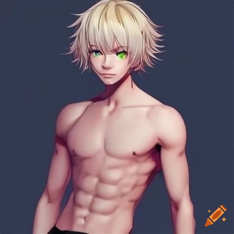 Full body reference of a trendy male anime character on Craiyon