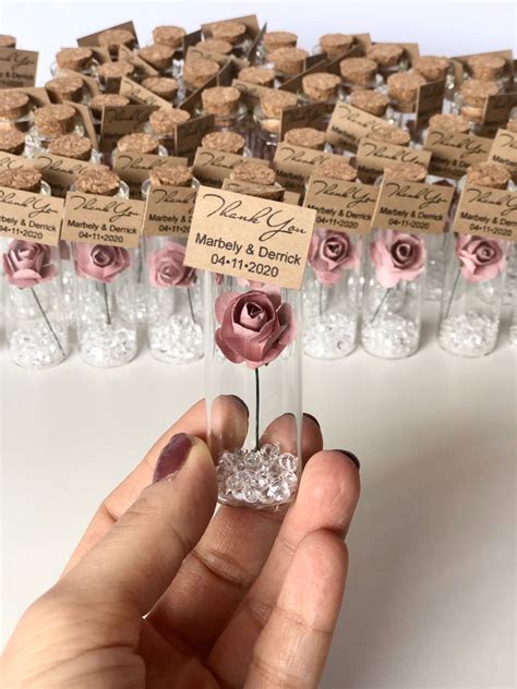 Rose Custom Wedding Favors for Guests, Personalized Party Favors, Dusty ...
