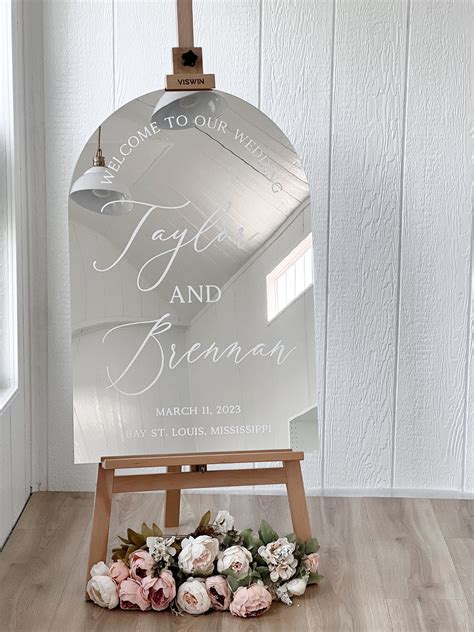 Arch mirror acrylic wedding welcome sign modern welcome sign mirror ...