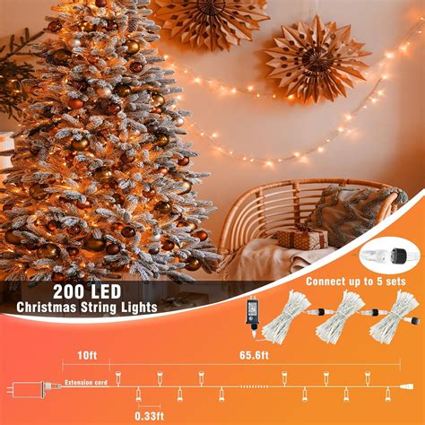 YUYAN-200 LED Orange Christmas Lights Outdoor Waterproof 66ft Christmas ...